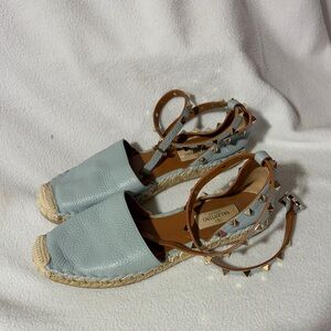 Valentino Light Blue Espadrilles with Studded Straps